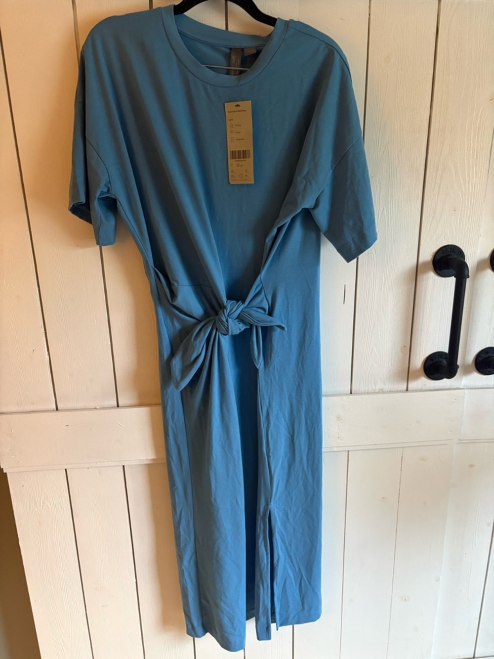 Sweaty Betty Blue Midi Dress with Waist Tie
